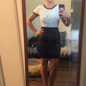 Boutique Mint Green and Black Lace Dress